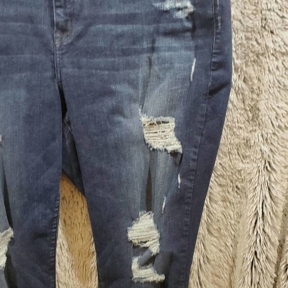 LANE Bryant skinny distressed raw hem jeans plus - Picture 3 of 12